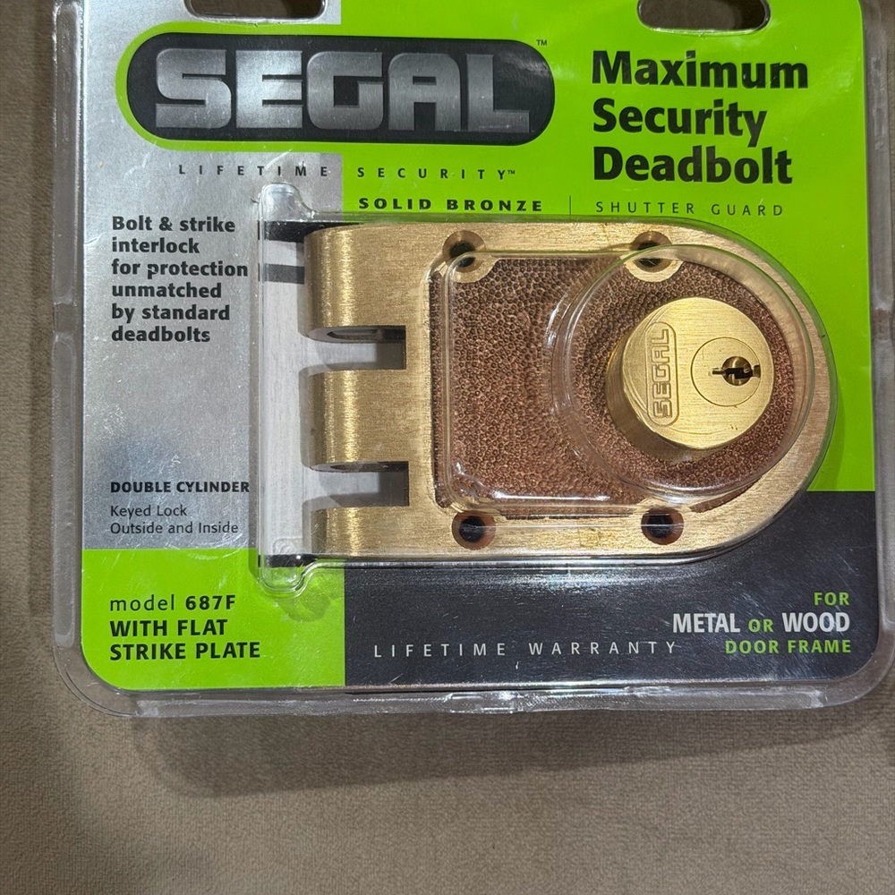 Segal Maximum Security Deadbolt in Bronze